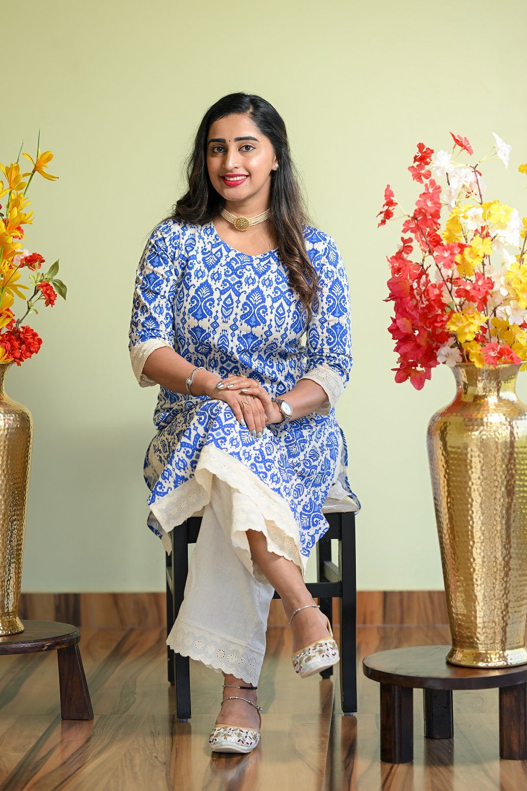 Aditri - Cotton Kurti with Pant Kurta Set for Women
