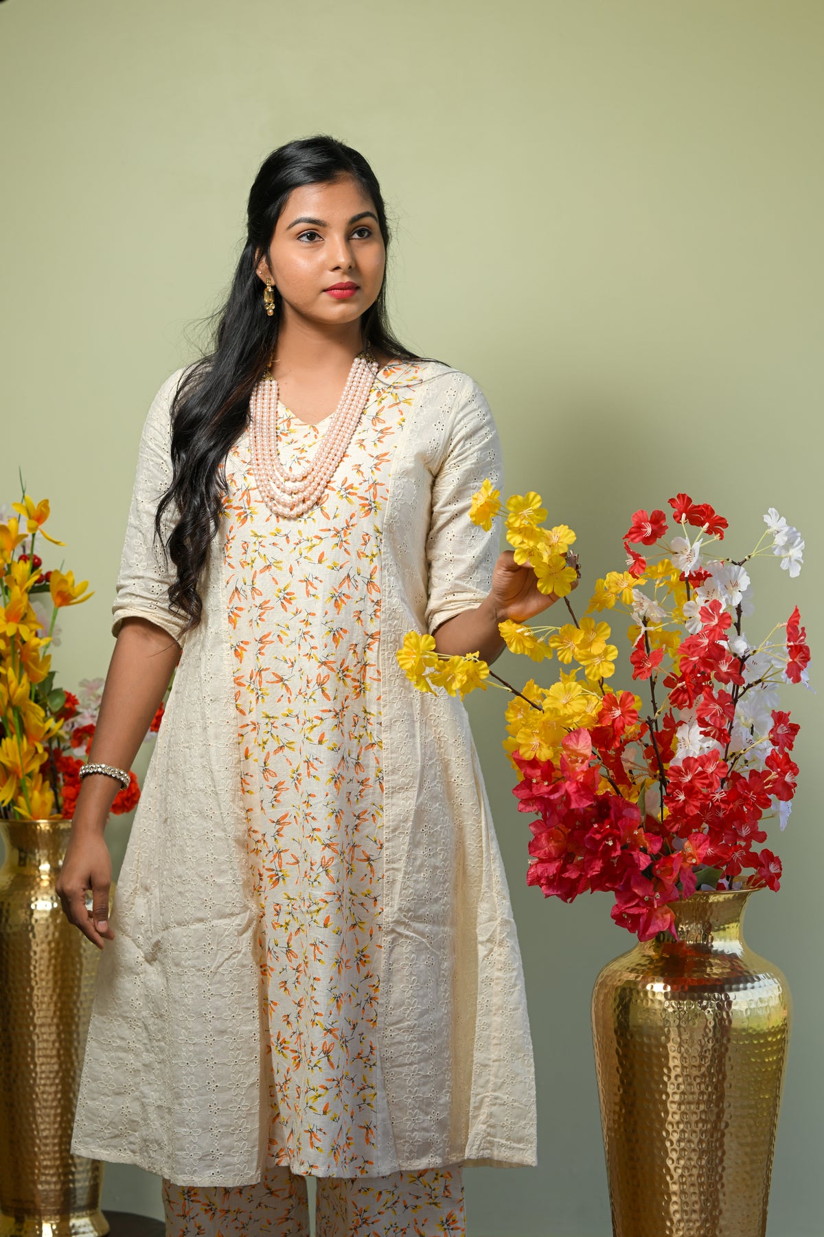 Sri - Cotton Kurti with Pant Kurta Set for Women