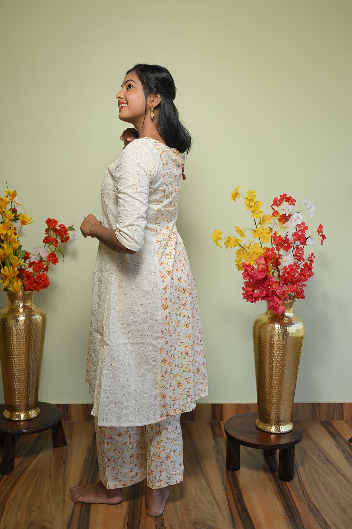 Sri - Cotton Kurti with Pant Kurta Set for Women