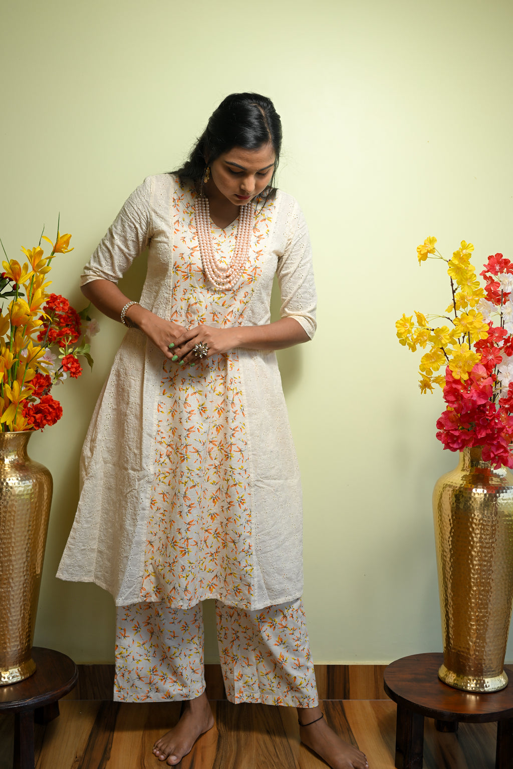 Sri - Cotton Kurti with Pant Kurta Set for Women