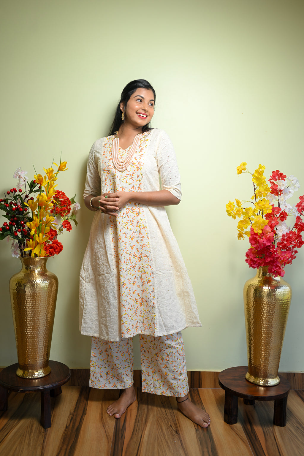 Sri - Cotton Kurti with Pant Kurta Set for Women