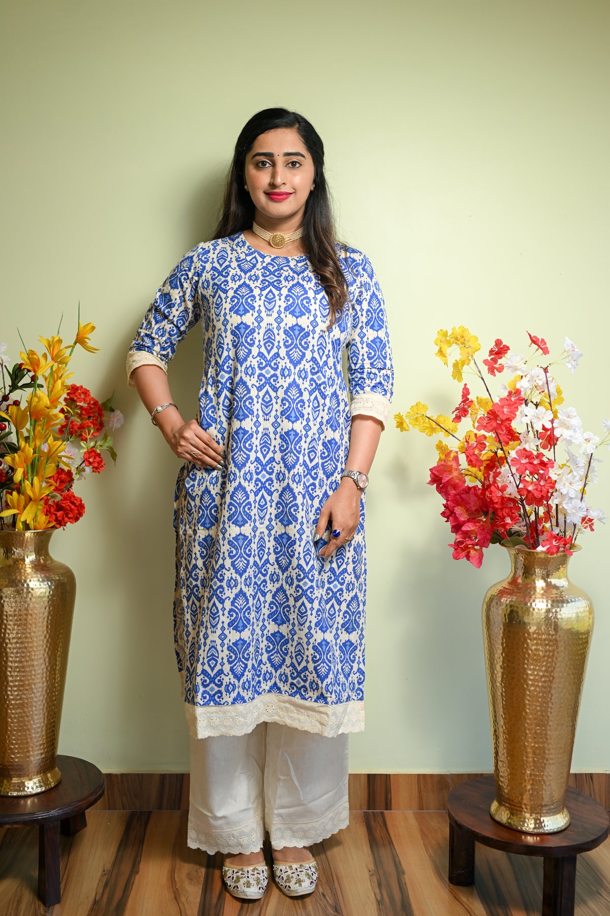 Aditri - Cotton Kurti with Pant Kurta Set for Women