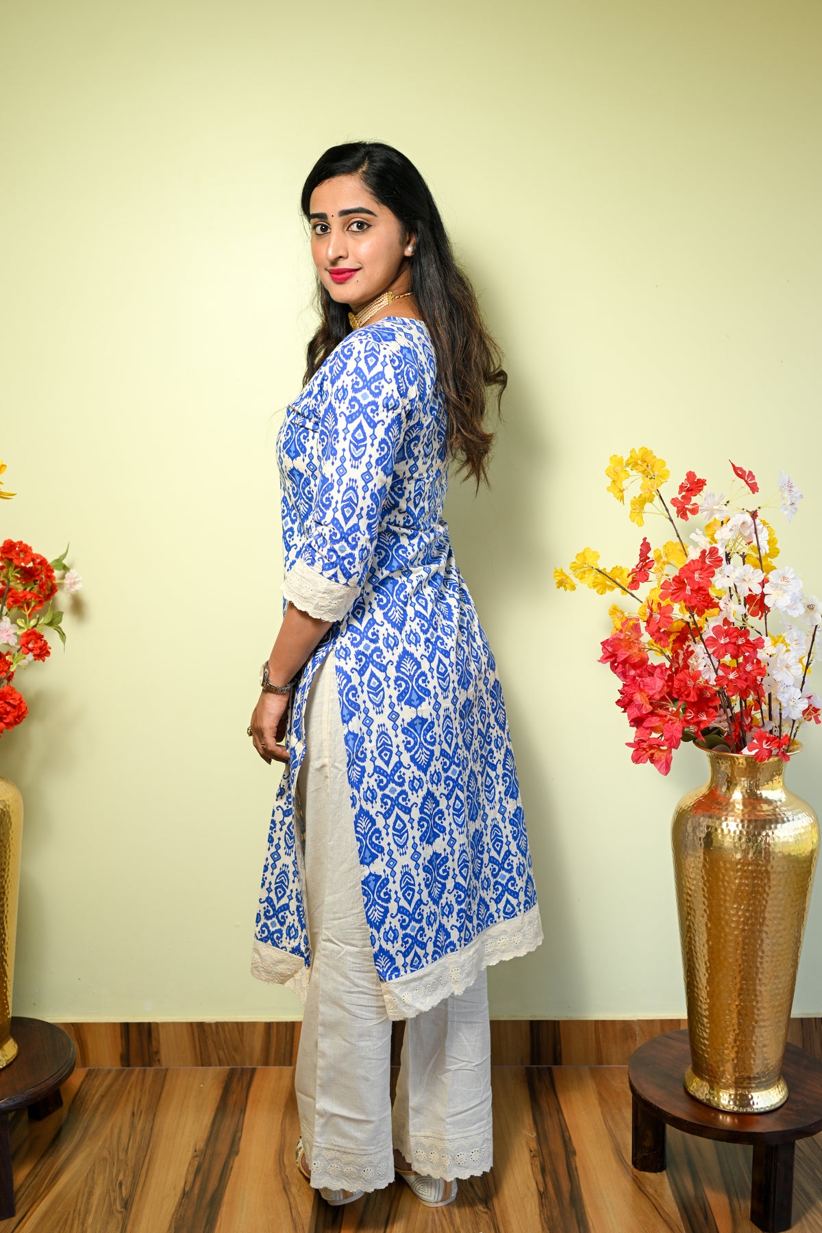 Aditri - Cotton Kurti with Pant Kurta Set for Women