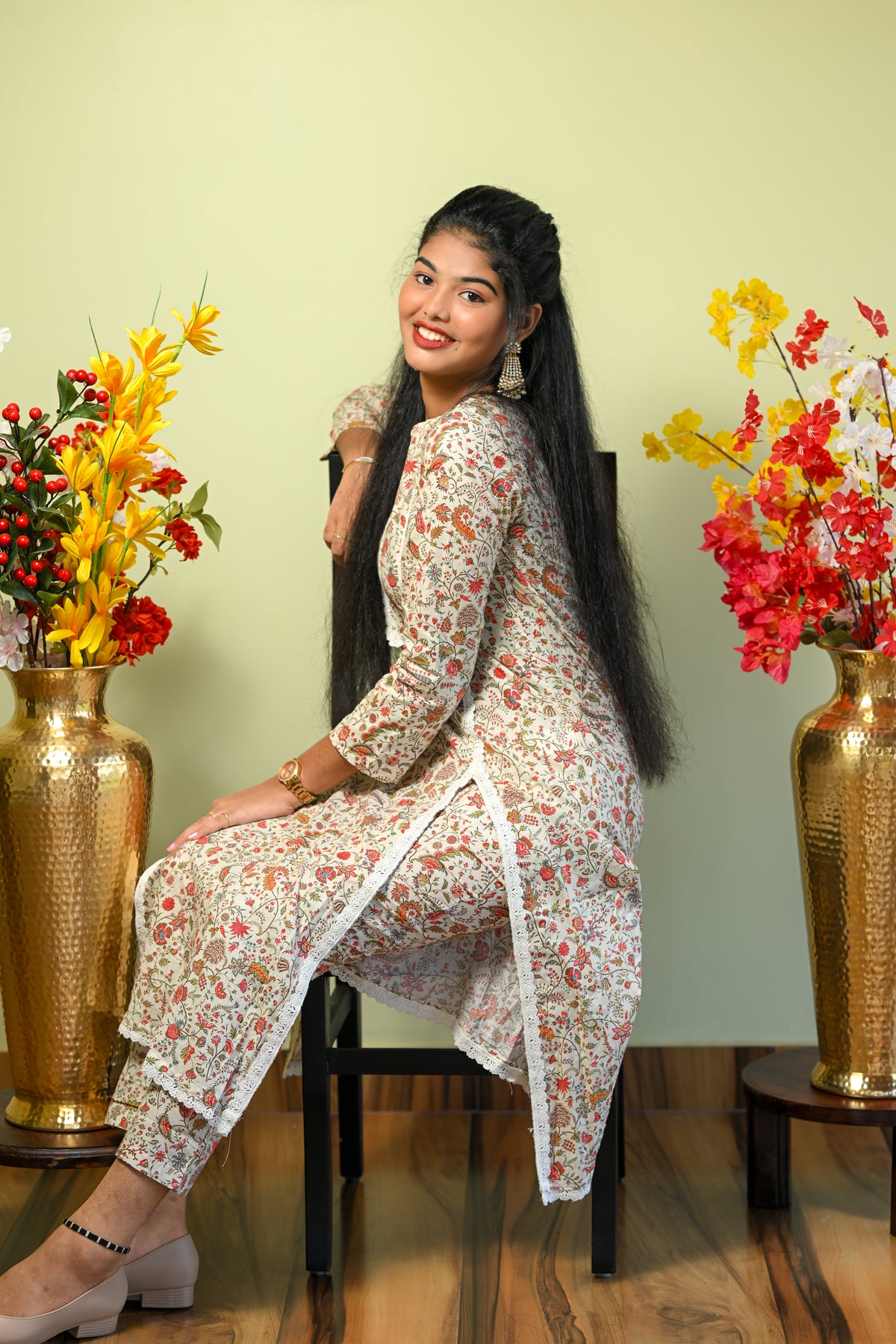 Jane - Cotton Kurti with Pant Kurta Set for Women