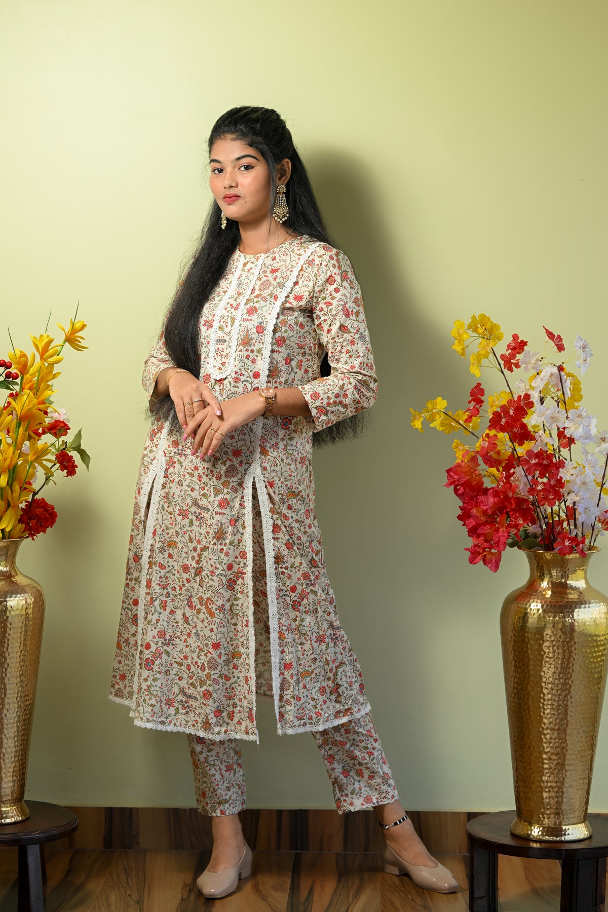 Jane - Cotton Kurti with Pant Kurta Set for Women