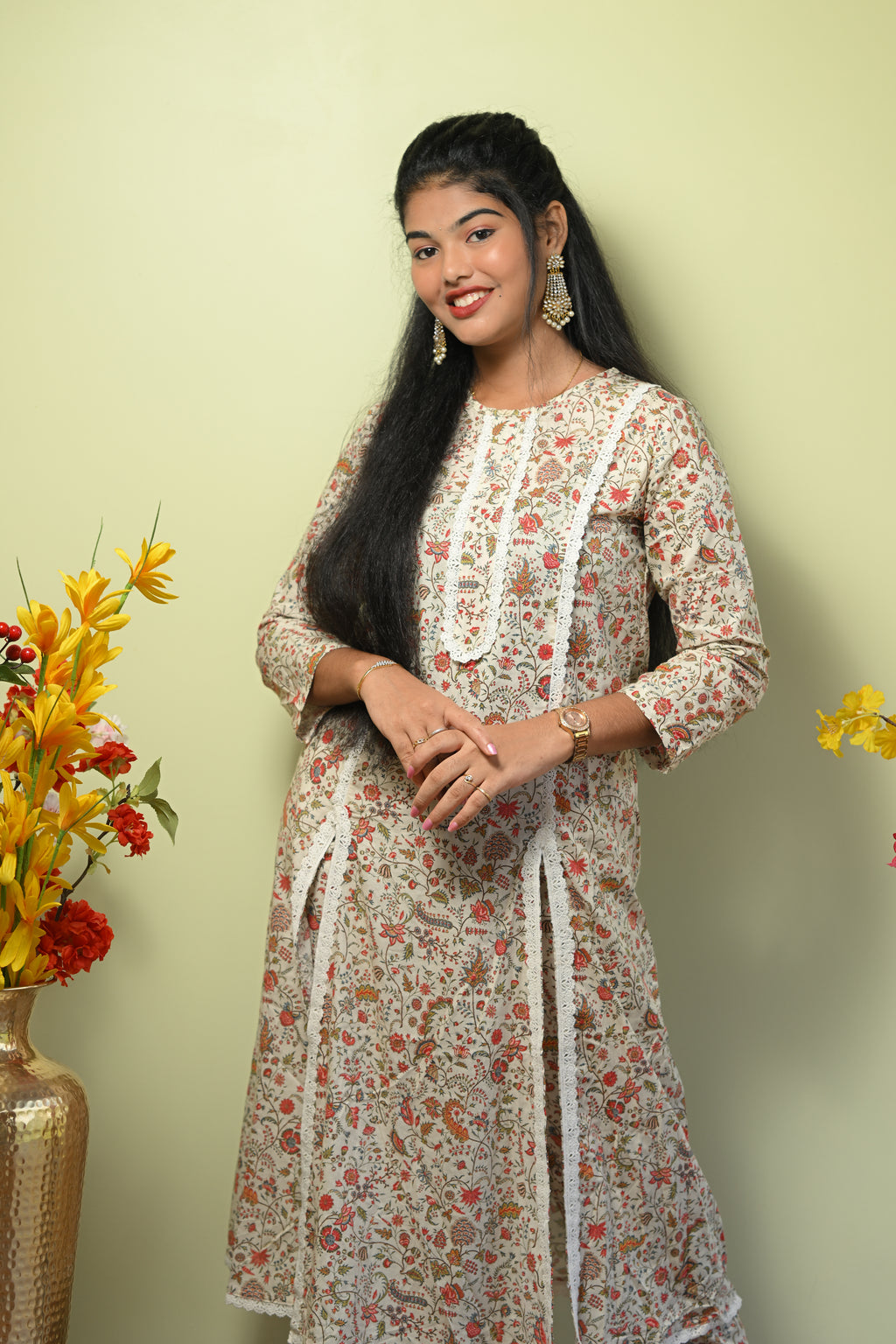Jane - Cotton Kurti with Pant Kurta Set for Women