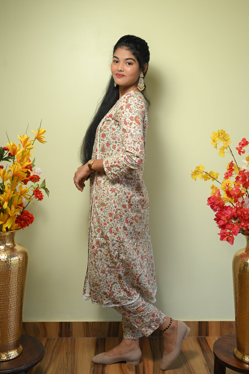 Jane - Cotton Kurti with Pant Kurta Set for Women