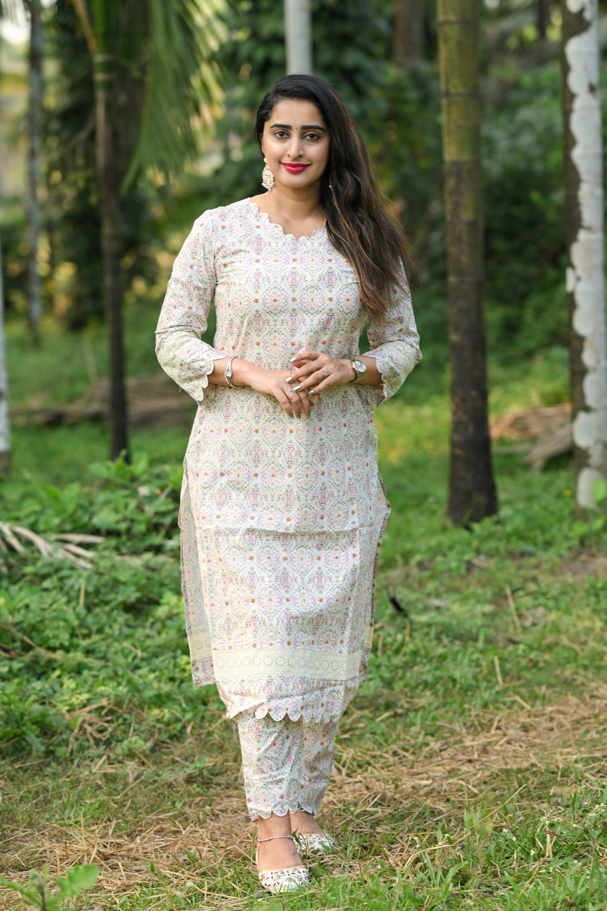 Sang - Cotton Kurti with Pant Kurta Set for Women