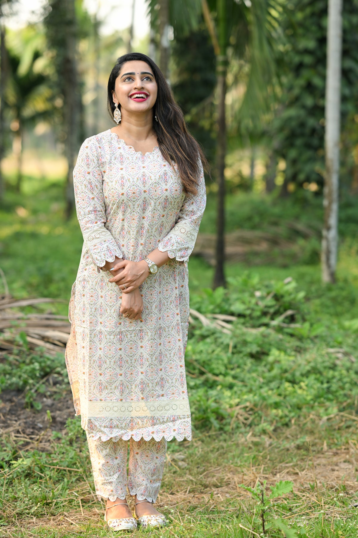 Sang - Cotton Kurti with Pant Kurta Set for Women