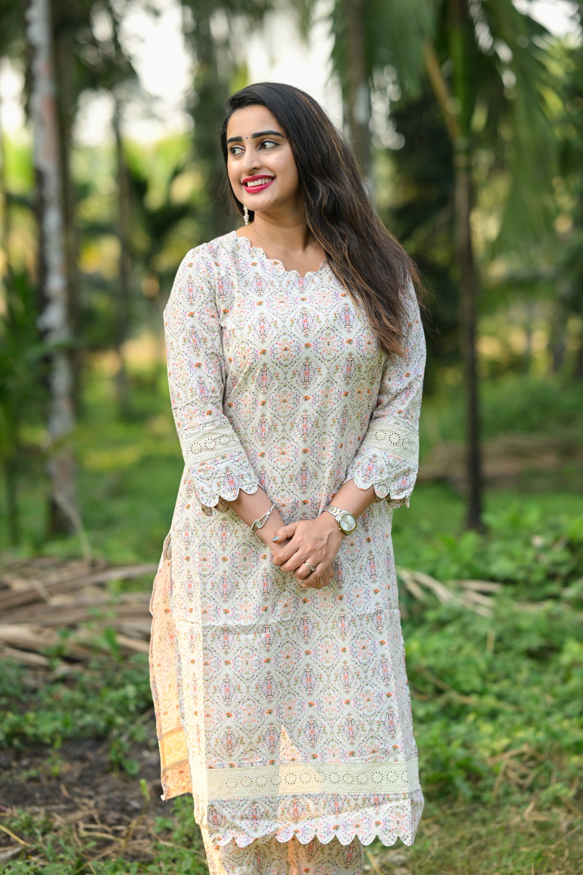 Sang - Cotton Kurti with Pant Kurta Set for Women