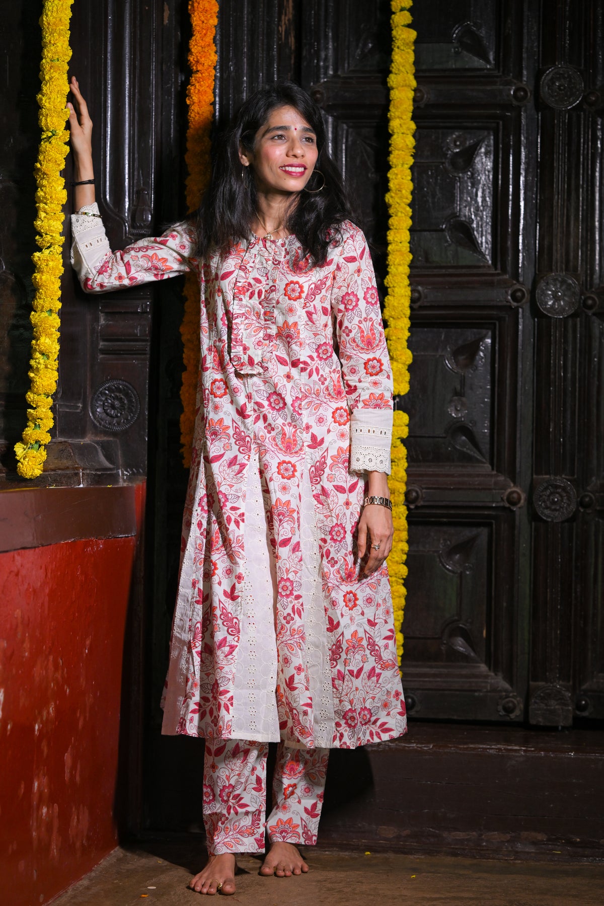 Jos - Cotton Kurti with Pant Kurta Set for Women