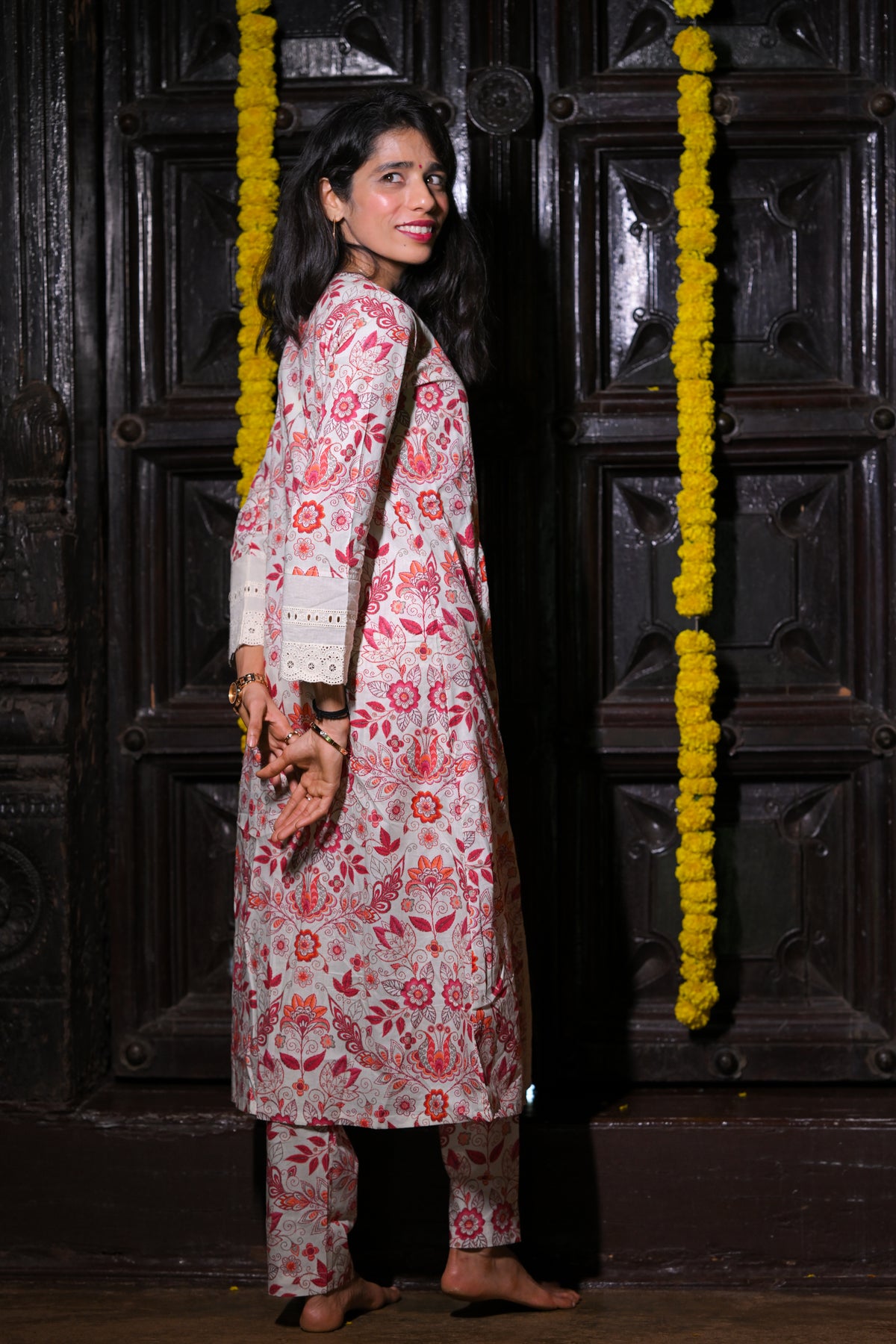 Jos - Cotton Kurti with Pant Kurta Set for Women