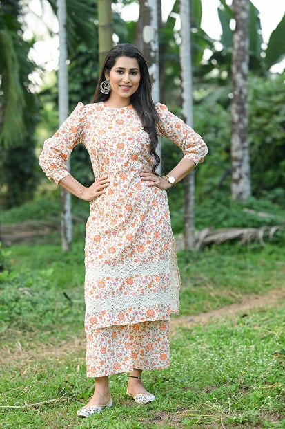 Reeth - Cotton Kurti with Pant Kurta Set for Women