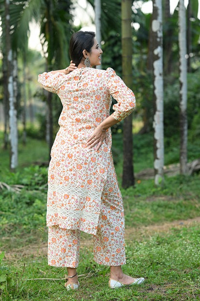 Reeth - Cotton Kurti with Pant Kurta Set for Women
