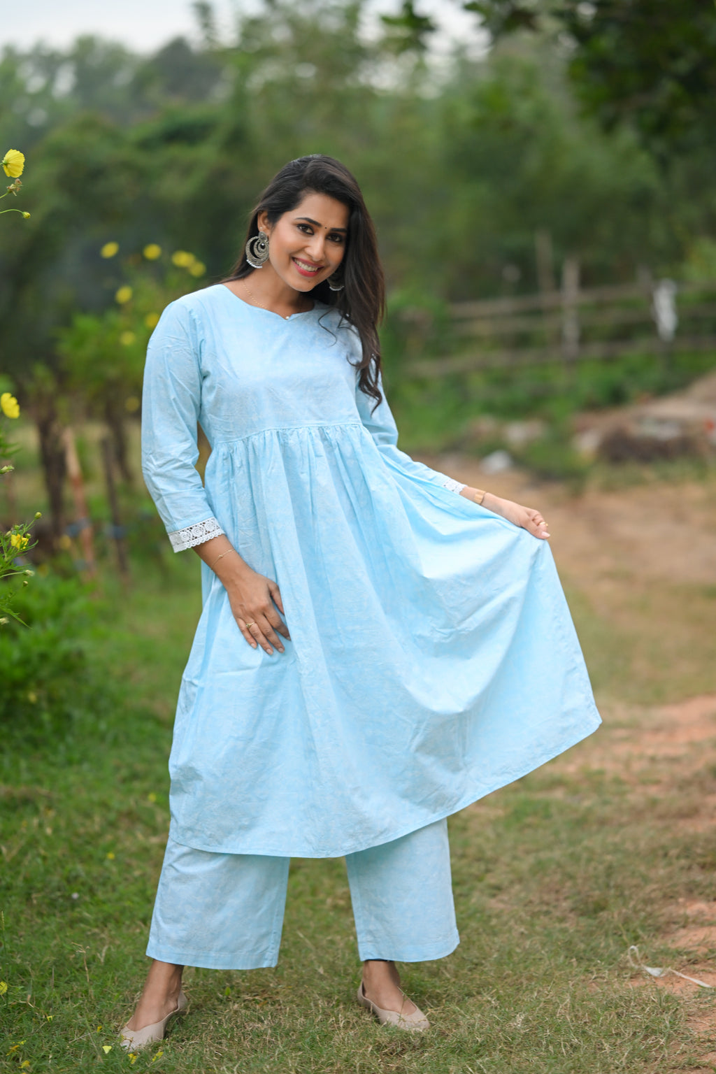 Vyakta - Cotton Kurti with Pant Kurta Set for Women