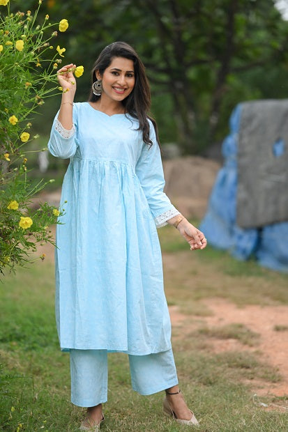 Vyakta - Cotton Kurti with Pant Kurta Set for Women