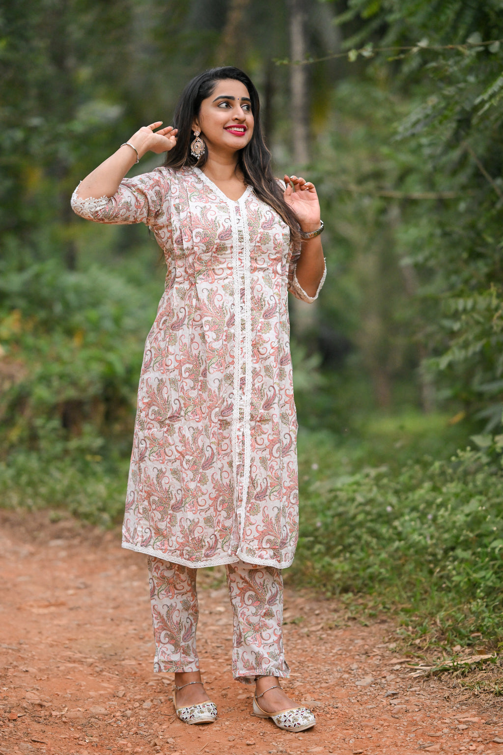 Ditya - Cotton Kurti with Pant Kurta Set for Women