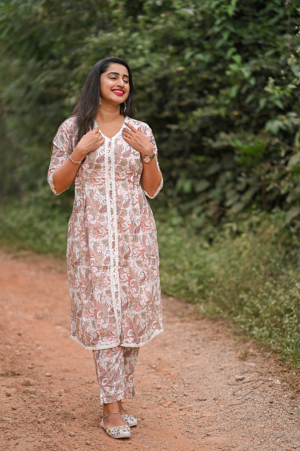 Ditya - Cotton Kurti with Pant Kurta Set for Women
