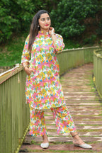 Niyata - Rose Quartz - Cotton Kurti with Pant Kurta Set for Women