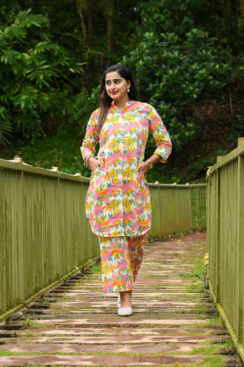 Niyata - Rose Quartz - Cotton Kurti with Pant Kurta Set for Women