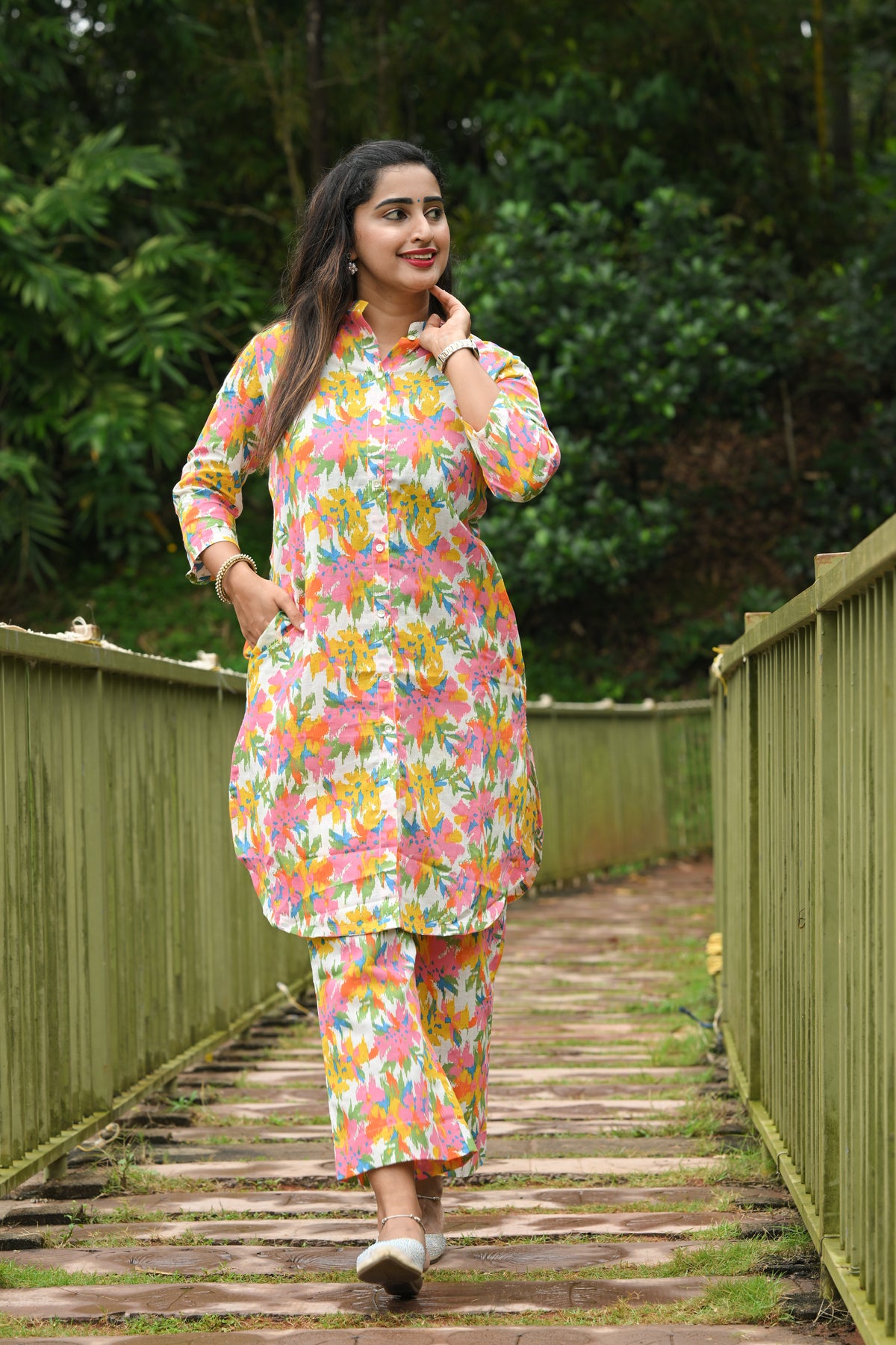 Niyata - Rose Quartz - Cotton Kurti with Pant Kurta Set for Women