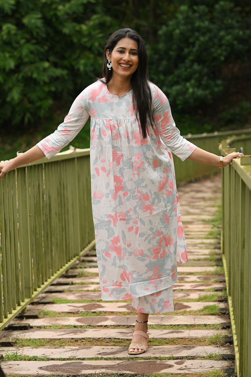 Mia - Cotton Kurti with Pant Kurta Set for Women