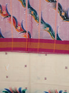 SriNakshGeeth Udupi Handloom GI Tagged Saree – Pearl Sudha Special 60 Count with Hand Embroidery Classic Butta & Hand-Painted Pallu