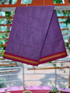 SriNakshGeeth Udupi Handloom GI Tagged Saree – Dark Lavender & Deep Pink Sudha Special 60 Count