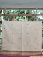 SriNakshGeeth Kalpana Special Udupi Handloom GI- Tagged Saree – Sand Beige Body with Rose Pallu