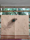 SriNakshGeeth Kalpana Special Udupi Handloom GI- Tagged Saree – Sand Beige Body with Rose Pallu