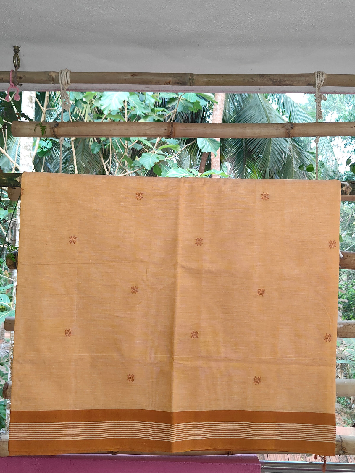 SriNakshGeeth Kalpana Special – Sunset Orange Saree with Muted Mauve Pink Pallu